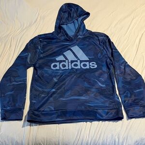 Adidas Blue Patterned Hoodie